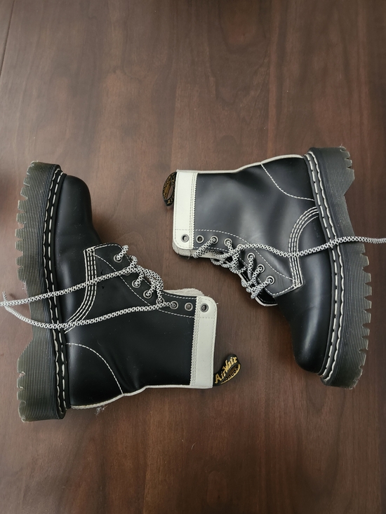 Dr. Martens Shoes - Dr. Martens Black and White Combat Boots